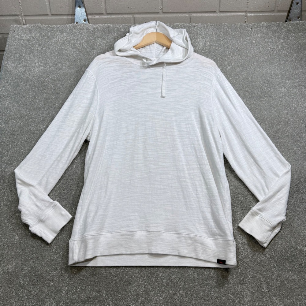Faherty Sunwashed Organic Cotton Slub Hoodie White Mens Large Pullover Coastal - Picture 6 of 15